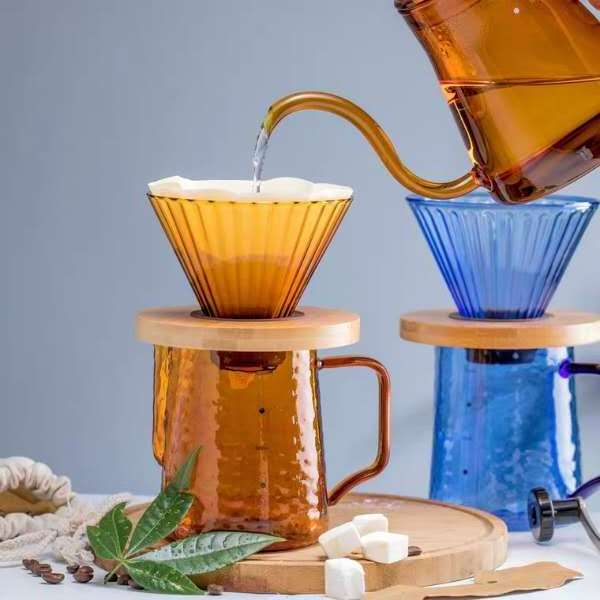 Popular New design Classic Borosilicate Coffee Pot 500ml Glass Coffee Maker Pour Over Coffee Teapot