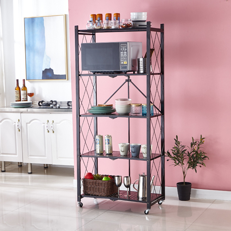 Multilayer Sorting Sundries Vegetable Basket Storage Crates Kitchen Metal Folding Rack Shelf