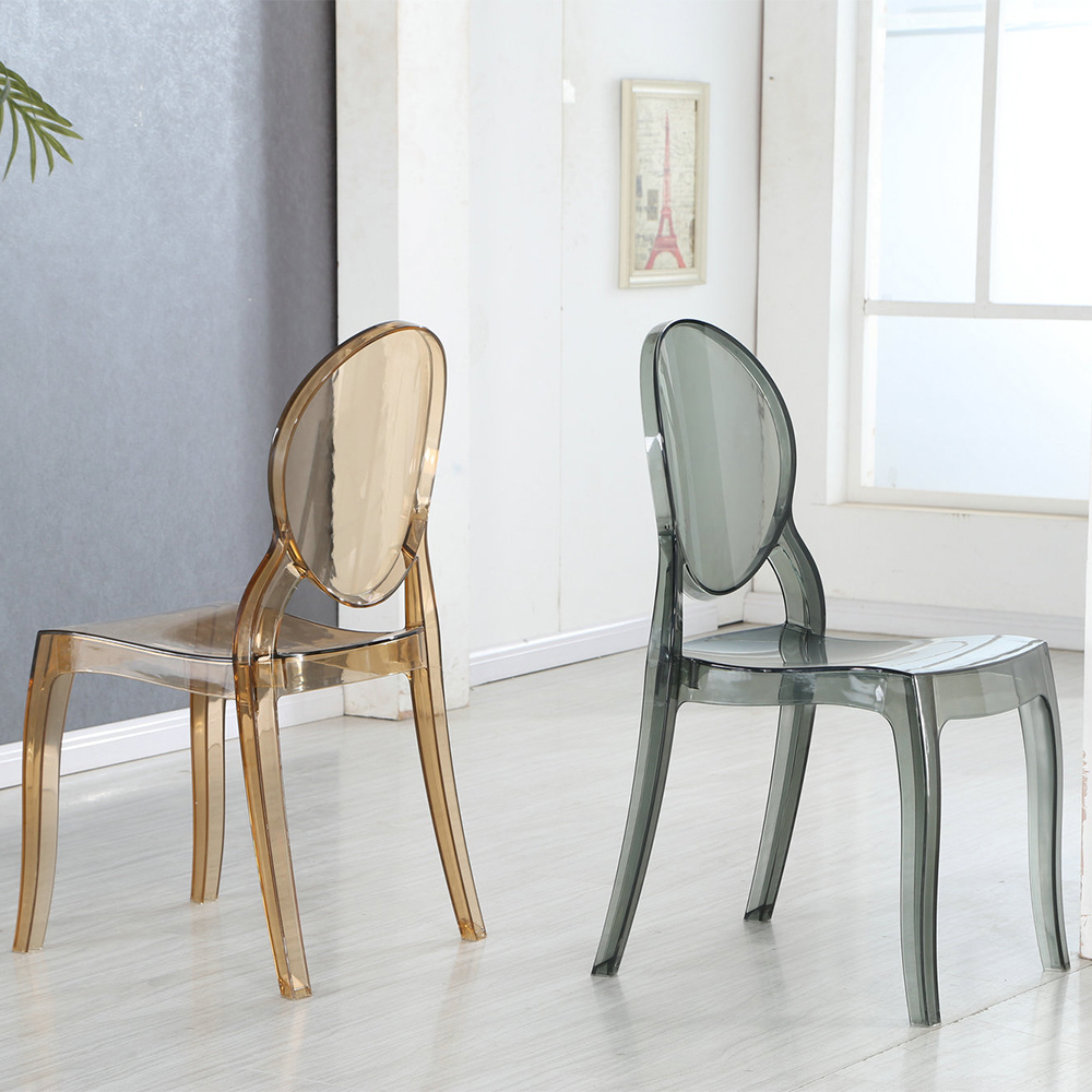 Fashion Furniture Modern Armless Polycarbonate Dining Chair Crystal Transparent Plastic Clear Acrylic Ghost magic Chair