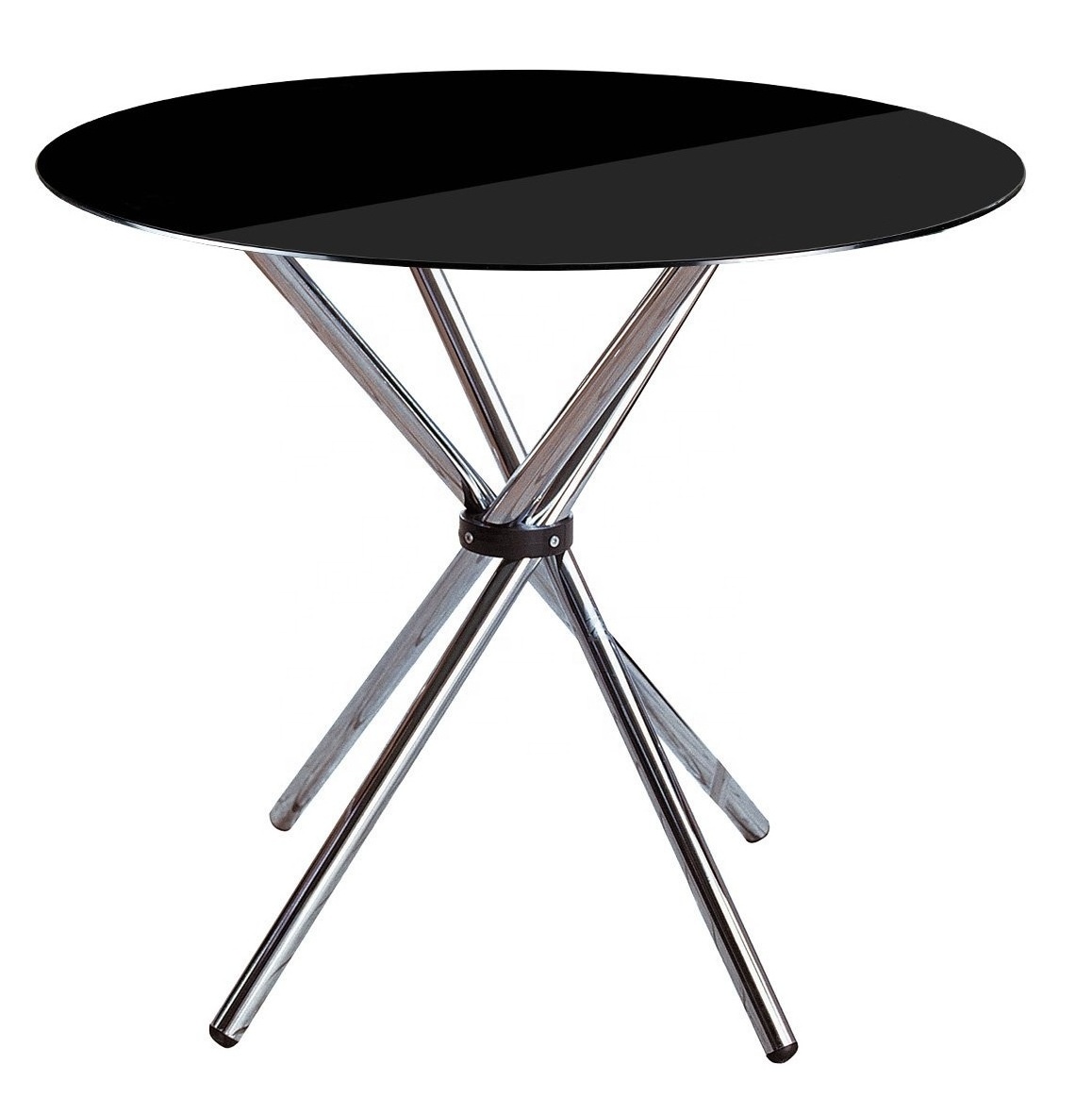 2022 Modern tempered glass hot seller designs stainless steel style metal frame simple table for dining room furniture sale