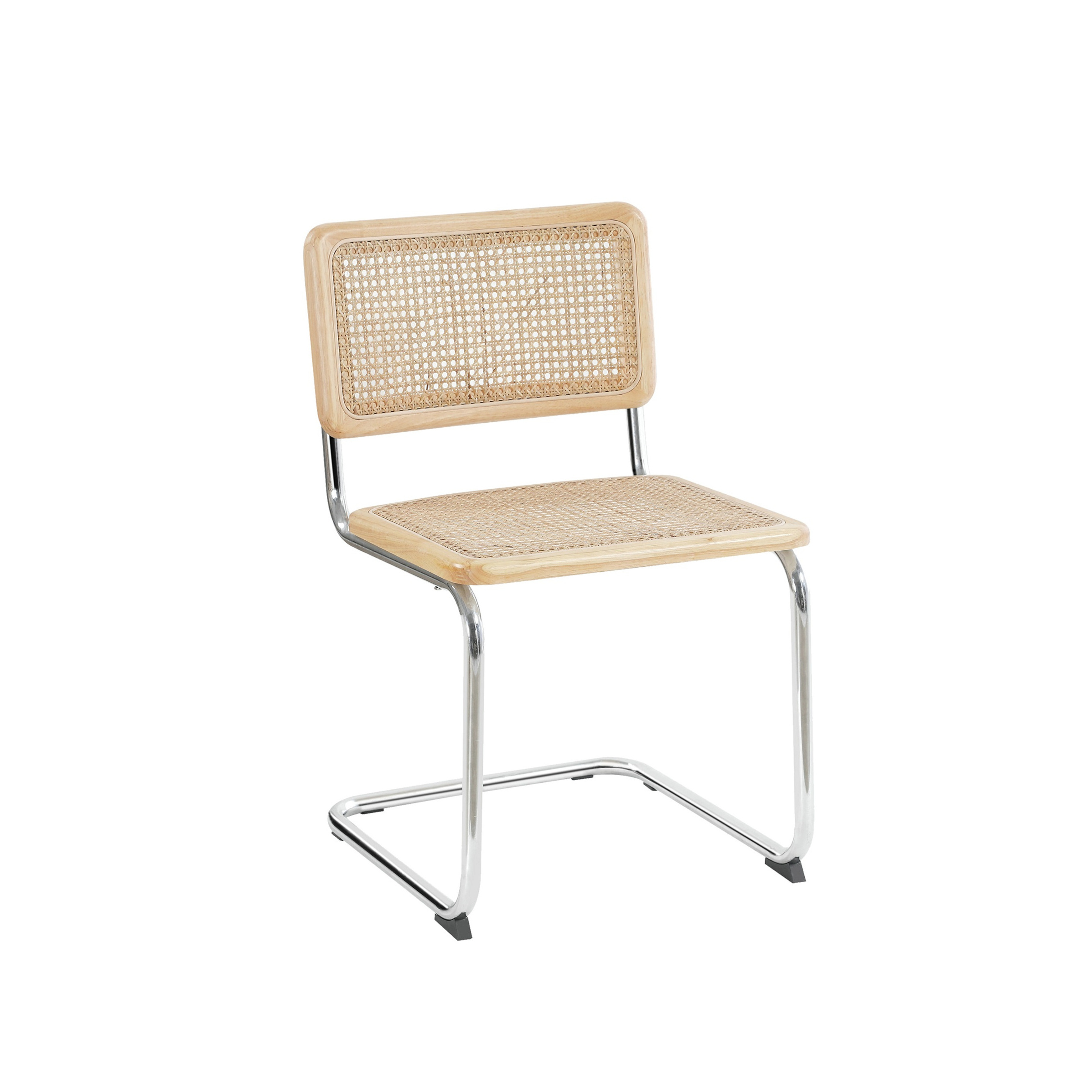 Wholesale Nordic solid wood rattan Dining Chair Cafe Office Chair with Metal Legs