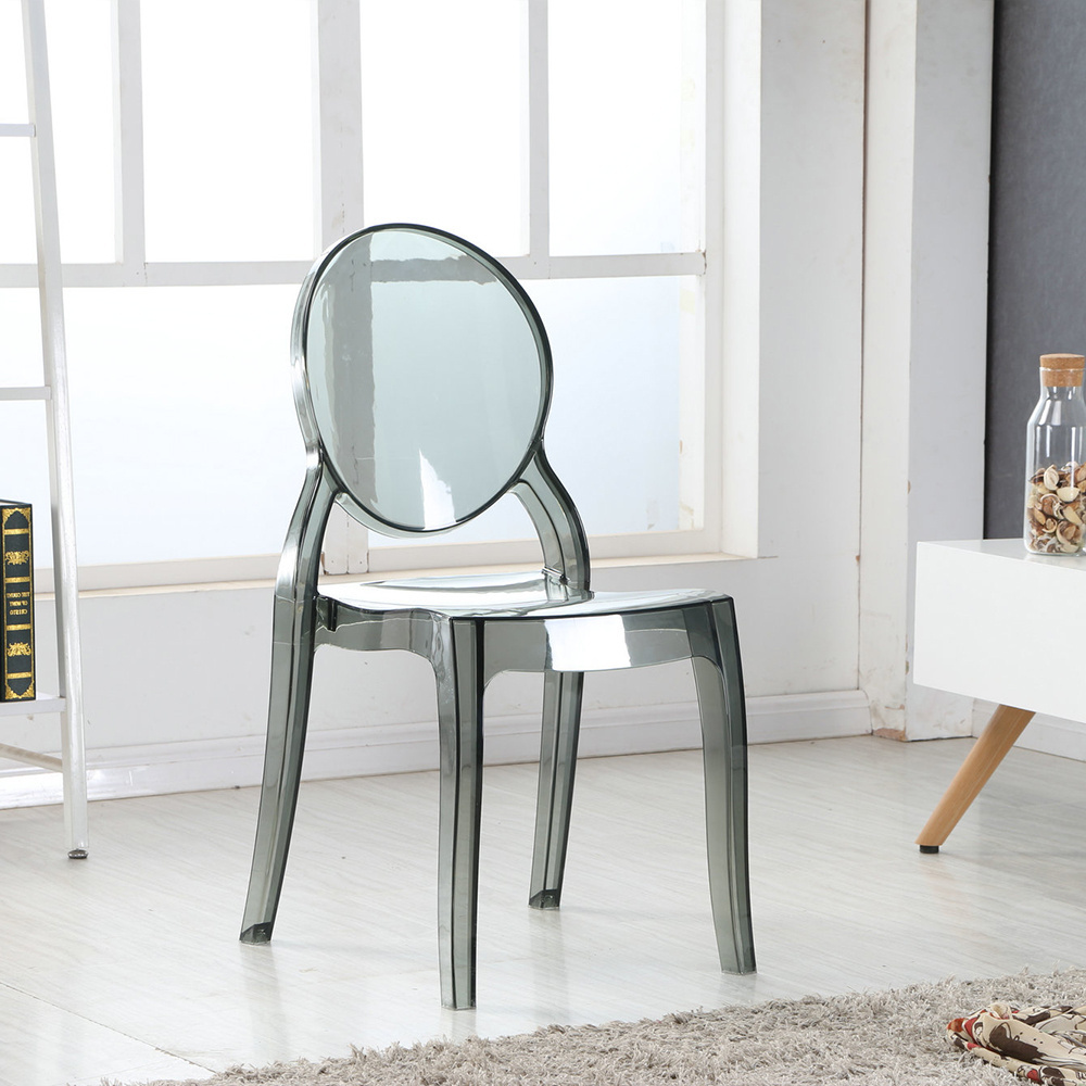 Fashion Furniture Modern Armless Polycarbonate Dining Chair Crystal Transparent Plastic Clear Acrylic Ghost magic Chair