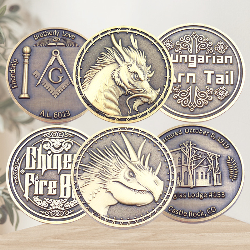 Personalized coin design Award souvenirs Customized antique antique gold, silver and copper coins 3D metal challenge coins