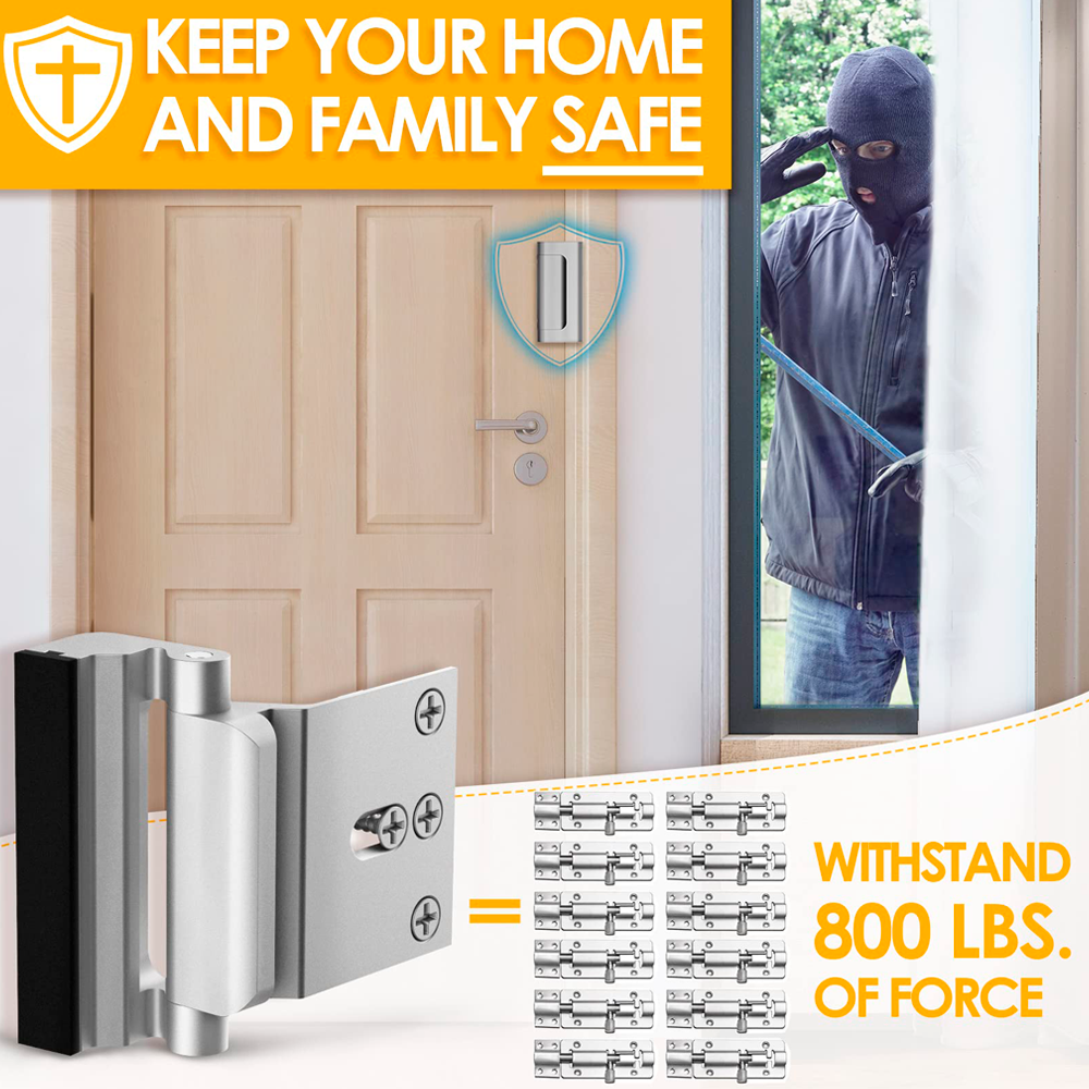 Inward Swinging Door Lock Night Lock Upgrade Childproof Door Reinforcement Add Extra Lock to Defend Your Home Safe