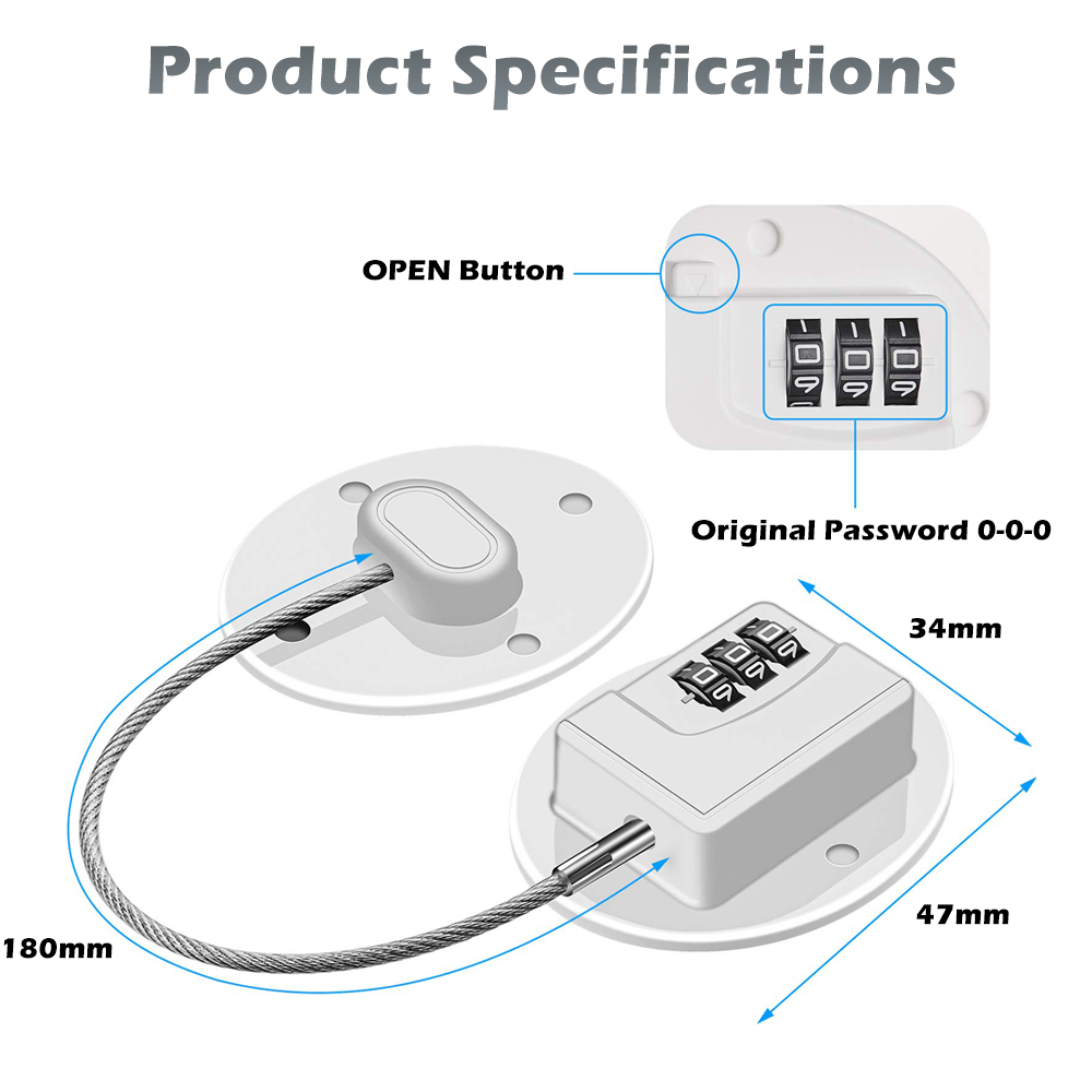 No Keys Needed Refrigerator Lock Combo Door and Window Lock Child Proof Lock for Take Care of Your Family