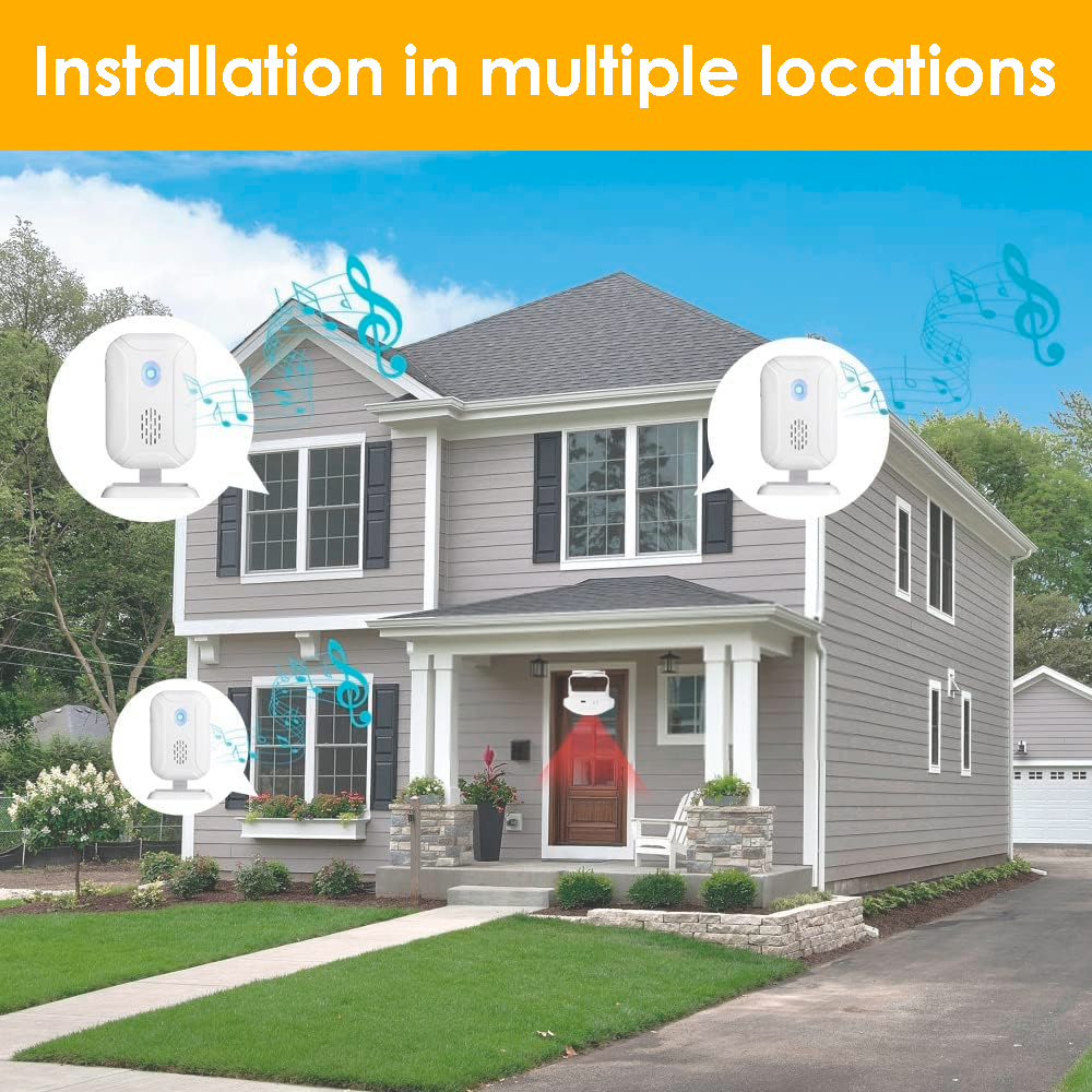 Wireless Motion Sensor Detect Alert  Home Security Driveway Alarm Mailbox Alarm Home Visitor Bell