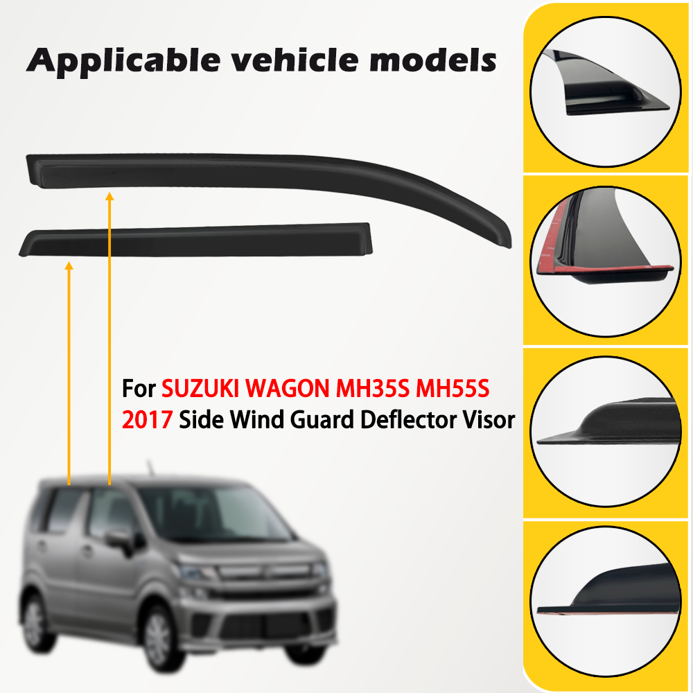 Other Exterior Accessories Car Sun Door Window Visor for SUZUKI WAGON MH35S MH55S 2017-ON Car Deflectors