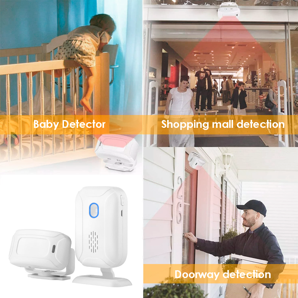 Wireless Motion Sensor Detect Alert  Home Security Driveway Alarm Mailbox Alarm Home Visitor Bell