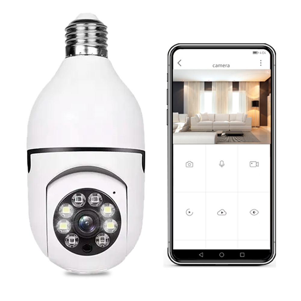 Home Smart Wireless Surveillance Light Bulb Camera Wireless 360 Degree pnaoramic IR Security VR CCTV Camera