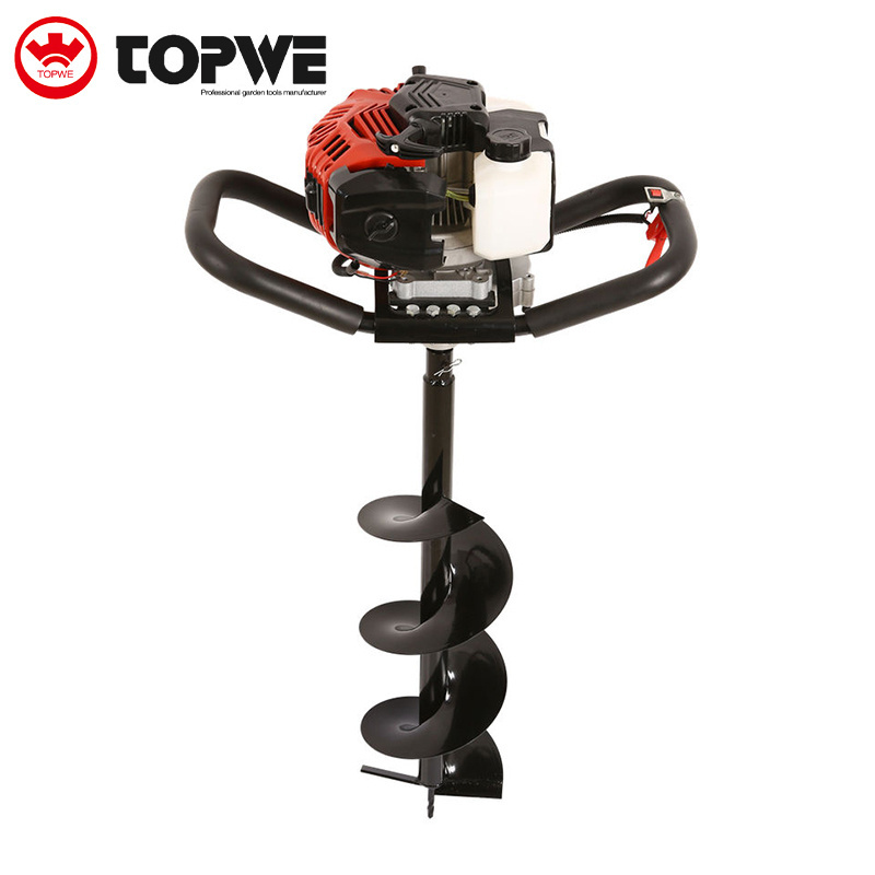 TOPWE High Efficiency 52cc Ground Drilling Gasoline Earth Auger Hydraulic Manual Earth Auger