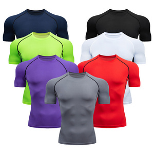 Quick Dry Men's Compression Shirts Tight Bodybuilding Tops Man Gym Clothes Custom Compression Shirt