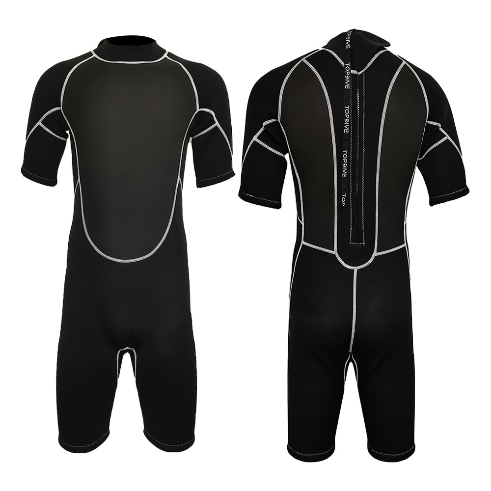 EU US AU Stock 3mm Shorty Wetsuit Neoprene Short Sleeves Wet Suit Snorkeling Diving Surfing Suit