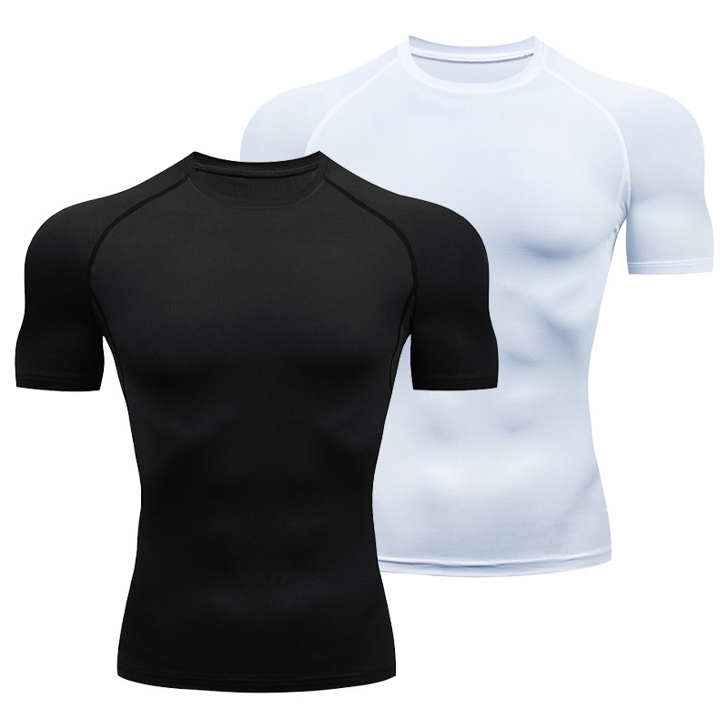 Quick Dry Men's Compression Shirts Tight Bodybuilding Tops Man Gym Clothes Custom Compression Shirt