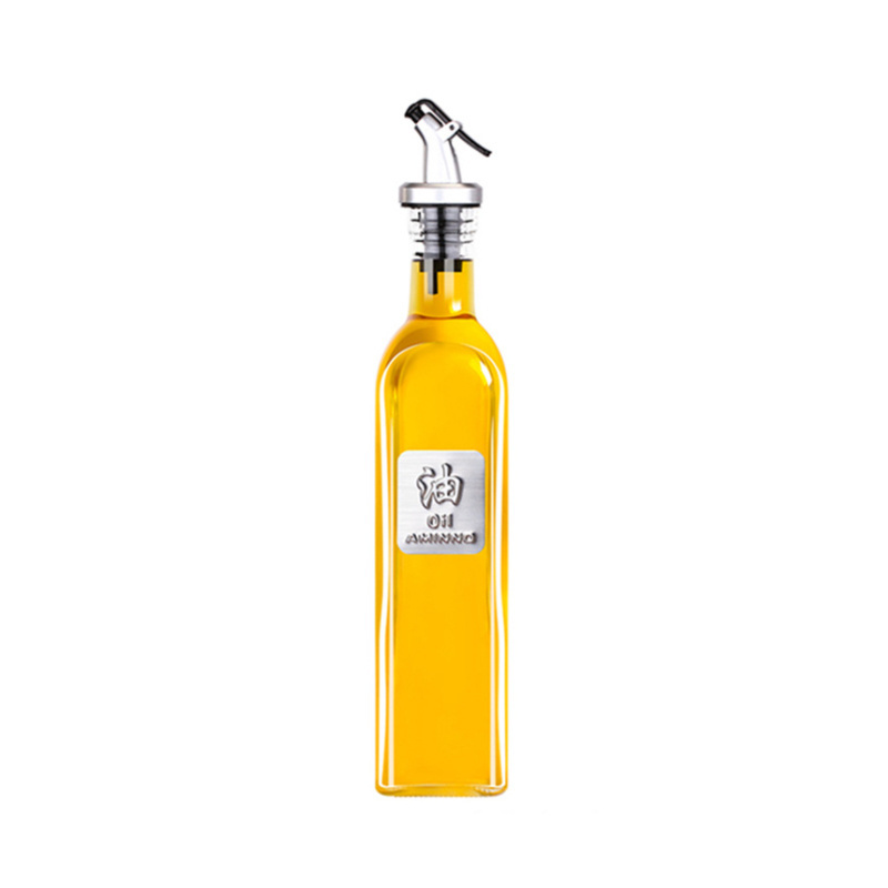 One Stop Shopping Kitchen Dispenser Glass Cooking Oil And Vinegar Sauce Bottles Olive Oil Bottle With Stainless Steel Dispensers Spout