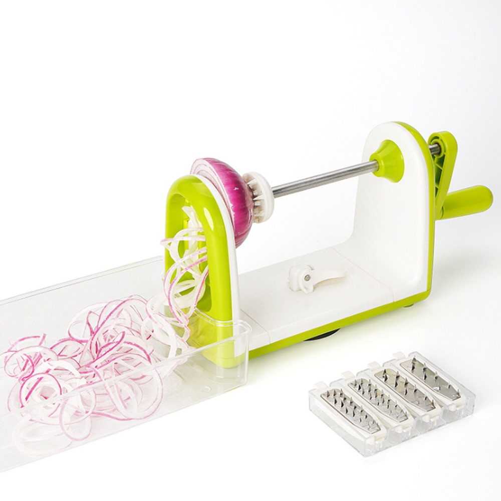 One Stop Shopping Multifunction Spiral Shredder 5 Stainless Steel Blades Carrot Grater Chopper Mandoline Spiral Vegetable Slicer