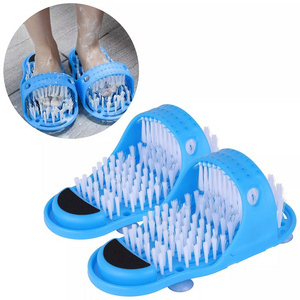 Topwill Feet Cleaner Simple Foot Scrubber Shower Spa Easy Cleaning Brush Exfoliating Massager Slipper Shower Foot Scrubber