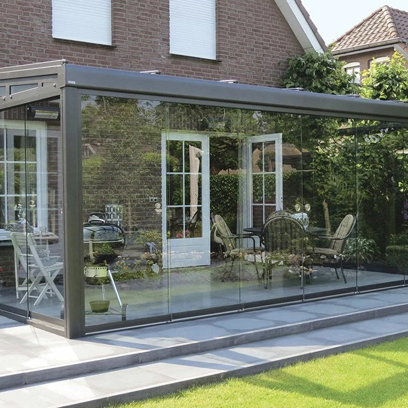 D-TOP prefabricated glass room garden screen house room For Swimming Pool Sun sunroom glass house Of House