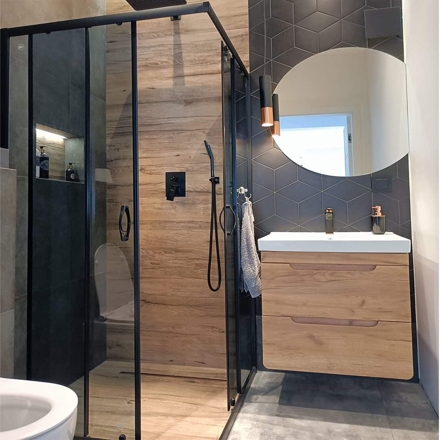 D-TOP shower room with bathtub and grey tempered glass sliding shower room Bathroom Room Toto Toilet Bathroom for house