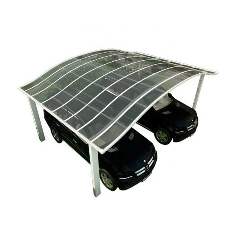 Plastic Garage Roof For Carport Polycarbonate Wind Resistant Carport Board Canopy Curved Roof Carport