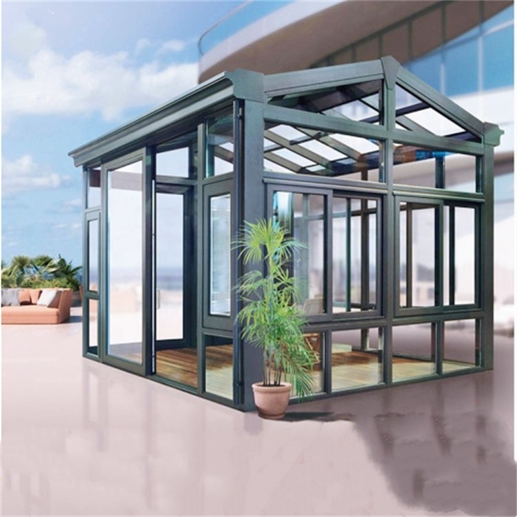 Automatic Glass Conservatory Glass House  Gazebo Glasshouse Outdoor Pavilion Conservatory Slant Glass Roof