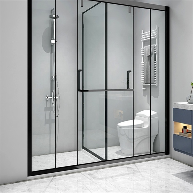 Frameless Doors For Bathroom Hinge Swing Clear Portable Bathroom Toilet For Hotel Home Glass Bathroom