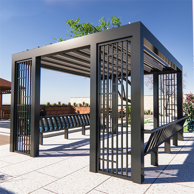 High Quality Modern Outdoor Metal Balcony Retractable Aluminum Pergola Easy to install all weather gazebos