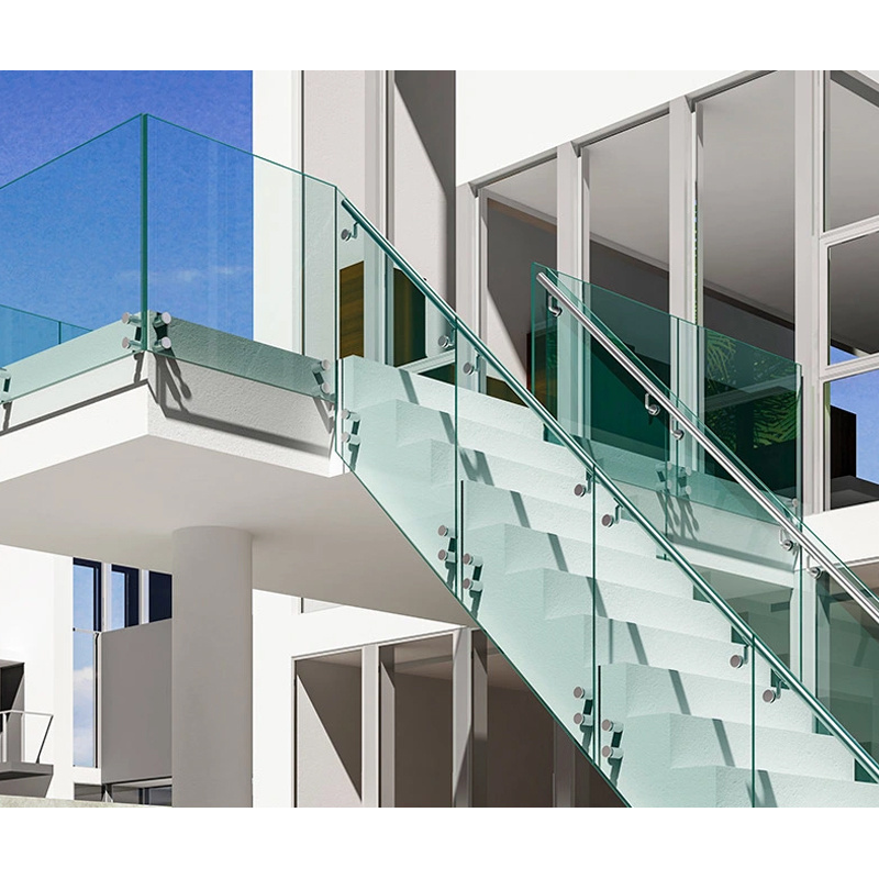 Outdoor Stainless Steel Balcony Railing With  Glass spigots Swimming Pool Balustrade glass railing system