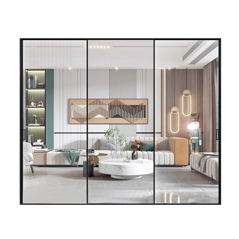 D-TOP SHENZHEN 2023 slim profiles swing glass doors aluminum slim double glass sliding doors Slide Slim Sliding Door For house