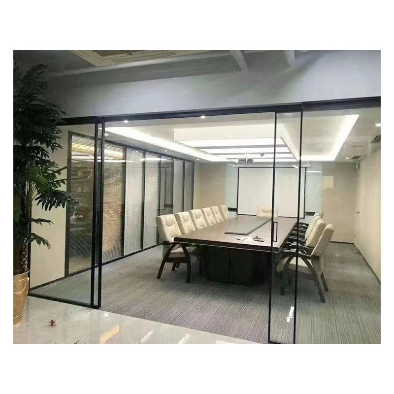 D-TOP SHENZHEN 2023 security aluminum alloy 4 panel glazed sliding glass door from china Slim Sliding Door For house