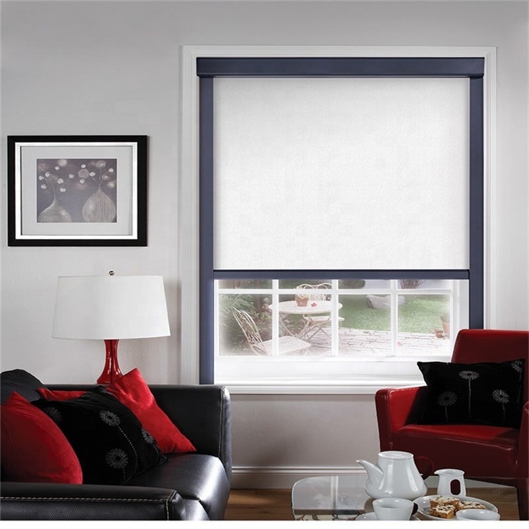 Double Indoor Roller Blinds Electric Motor Zip screen Garden Aluminum Indoor Blinds Outdoor Cortina Roller Blind