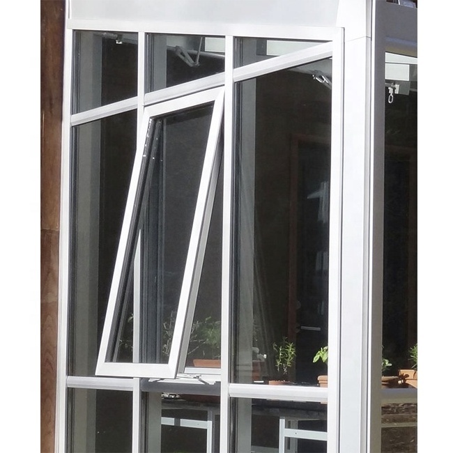 Aluminum Chain Winder Awning Window Double Glazed Glass Aluminum Windows