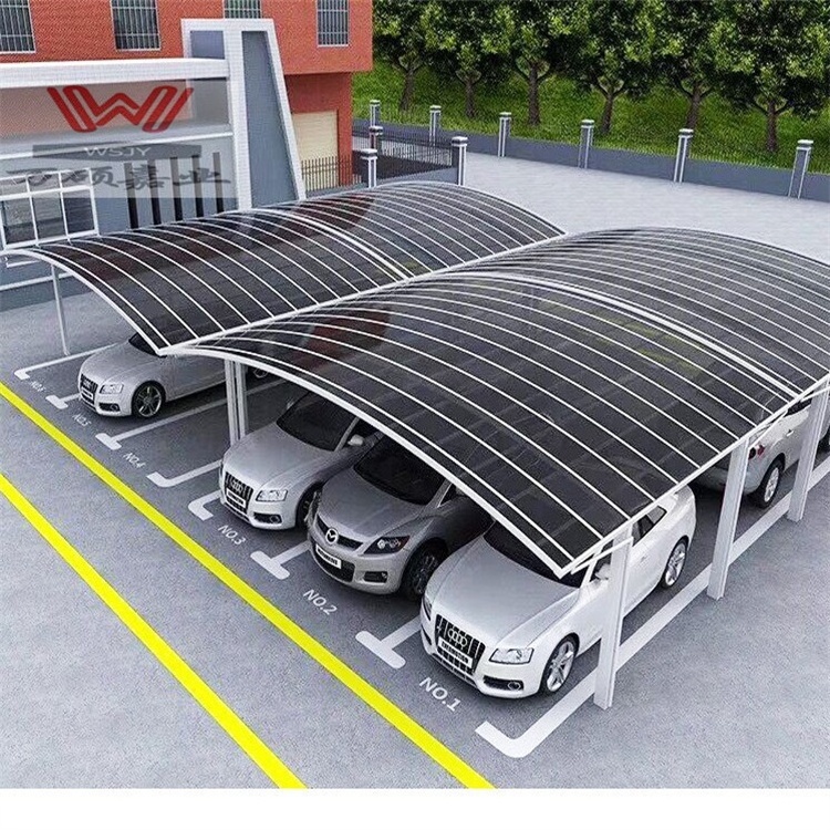 Plastic Garage Roof For Carport Polycarbonate Wind Resistant Carport Board Canopy Curved Roof Carport