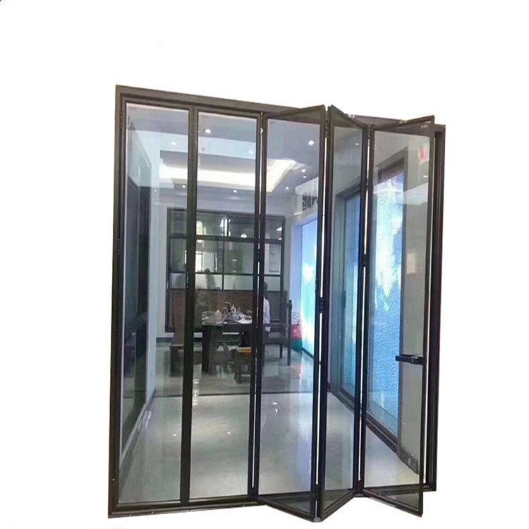 Bi Folding Doors Glass Bathroom Glass Garage Main Gate Frosted Glass Folding Door Design Hinge Mechanism Interior Temporary Fold