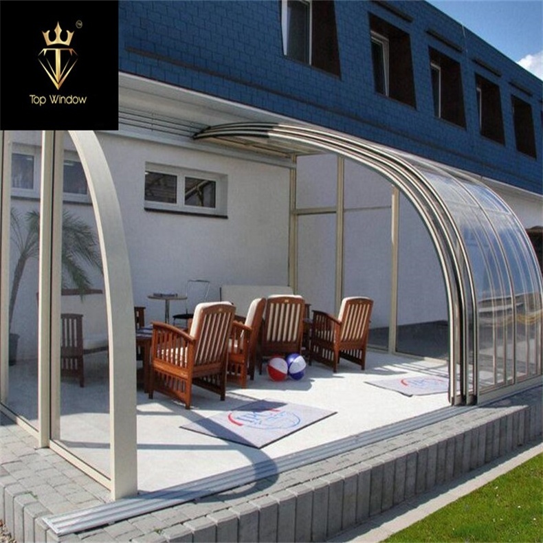 Sun Shades Retractable Roof Outdoor Retractable Roof Greenhouses Glass Sunroom For Solarium Free Standing Sunroom