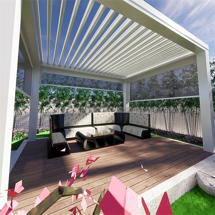 Topwindow Freestanding Aluminium Louvered Roof Garden Polycarbonate Aluminum Pergola With Polycarbonate Roof