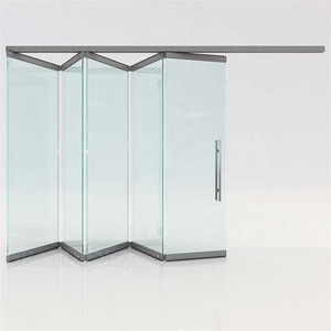 Frameless Glass Accordion Doors Interior 12Mm Frameless Glass Sliding Shower Door Interior Noiseless Frameless Folding Glass