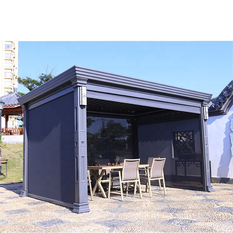 Motorized Aluminium Roof  Solar Roofing Materials Retractable Awning Steel Galvanized Gazebo Aluminum Pergola