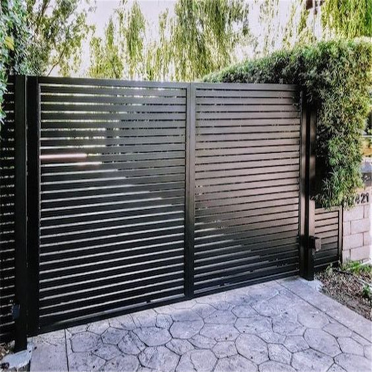 Rolling Gate Motor Door Broken Bridge Louver Aluminum Fence Extension Galvanized Steel Garage Door With Aluminum Slat Fence