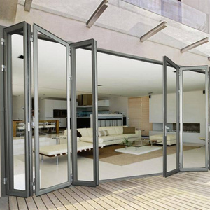 D-TOP 2024 folding tall glass bi-folding barn door folding glass petition sliding door aluminum bifold door for house