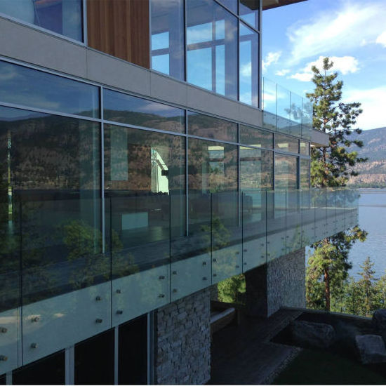 indoor outdoor glass railing fence balustrade with stainless steel material  handrail/laminated glass staircase