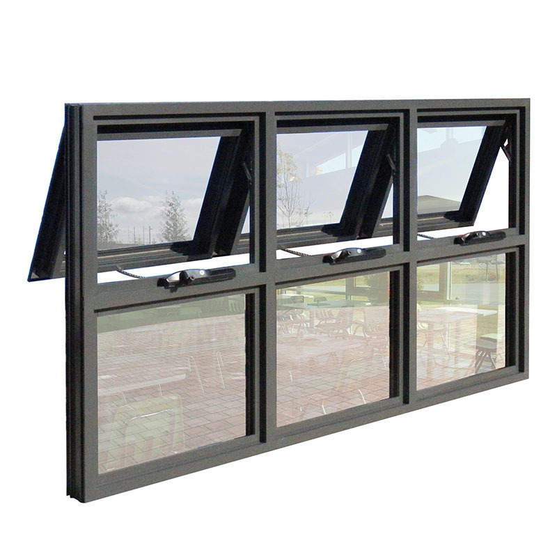 D-TOP SHENZHEN 2023 black aluminium pvc crank out with grill swing crank type window aluminum glass crank window For house