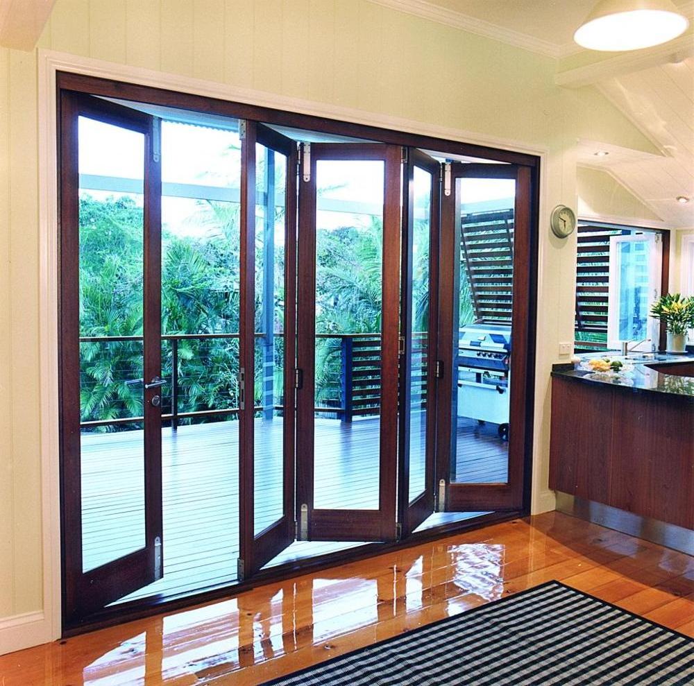 Hurricane impact folding door aluminium impact bi fold doors with SGP heavy safety glass for sunroom conservatory