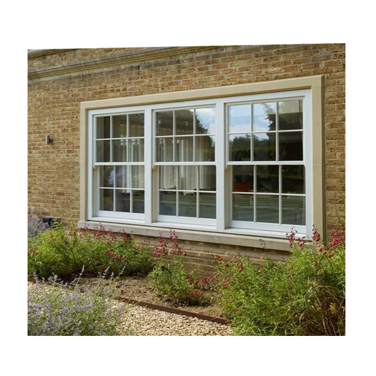 Vertical sliding double pane glazed soundproof double hung aluminum windows aluminum up down sliding sash window