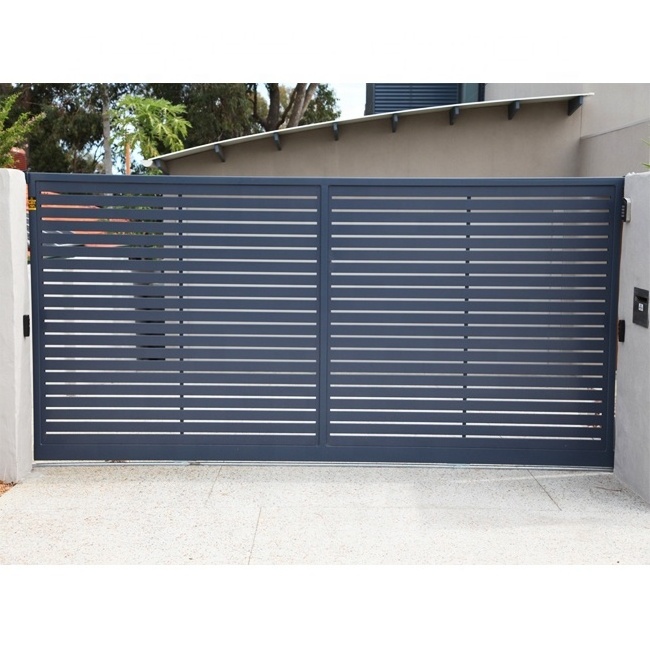 Garden Fence Metal Aluminum Alloy Gate Door Retractable Sliding Louver Gate Automatic System Modern Contemporary 10 Years