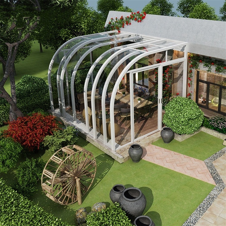 Aluminum Frame Slant Roof Sunroom Turn Outdoor Pool Into Indoor Dome Enclosure Sun Shed Enclosures Conservatory Victorian