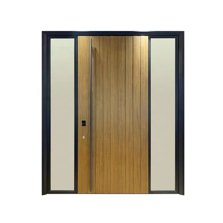 Good Price Entry Doors With Glass Pivot Central Entrance Door With Side Light Modern Oval Glass Spiral  Entry Double Door