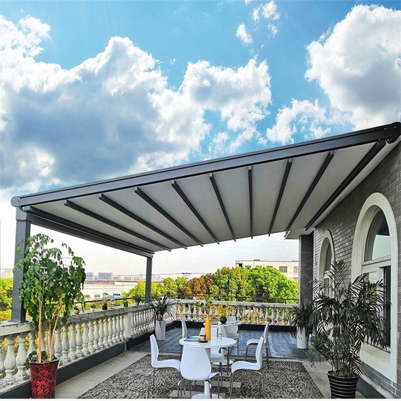 Patio Cover Roof Aluminum Outdoor Waterproof 6X6M Awning Pergola  Retractable Balcony Roof