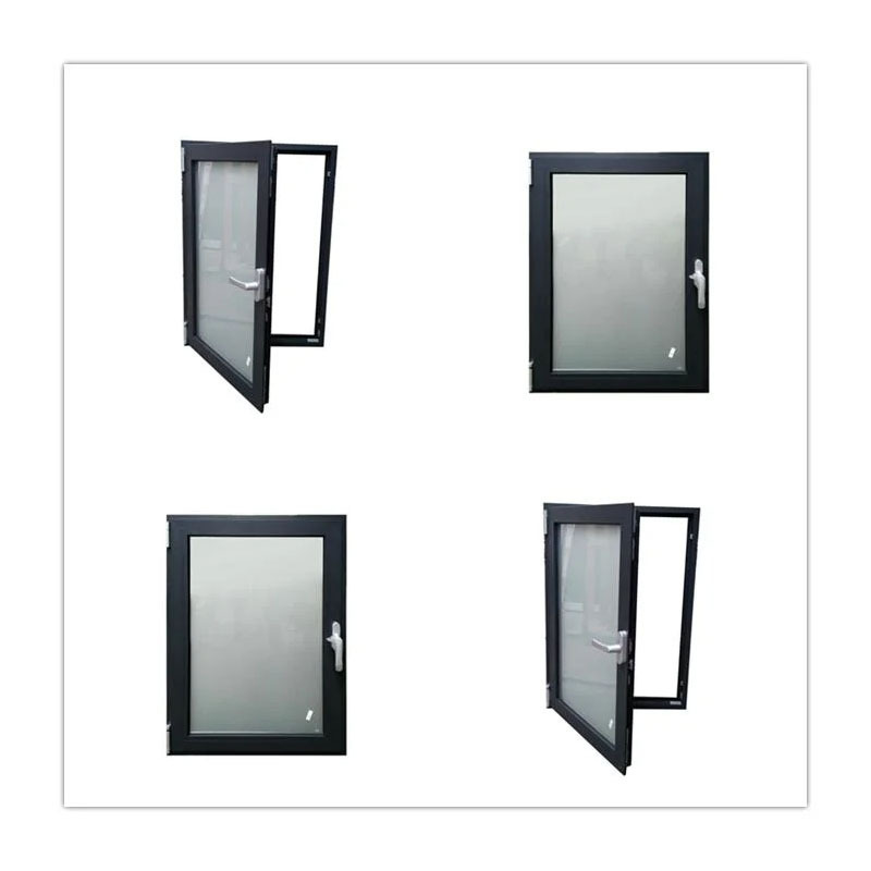 D-TOP SHENZHEN 2023 black aluminium pvc crank out with grill swing crank type window aluminum glass crank window For house