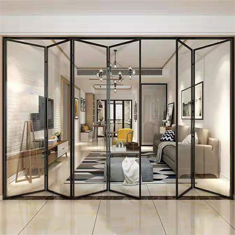 Bi Folding Doors Glass Bathroom Glass Garage Main Gate Frosted Glass Folding Door Design Hinge Mechanism Interior Temporary Fold