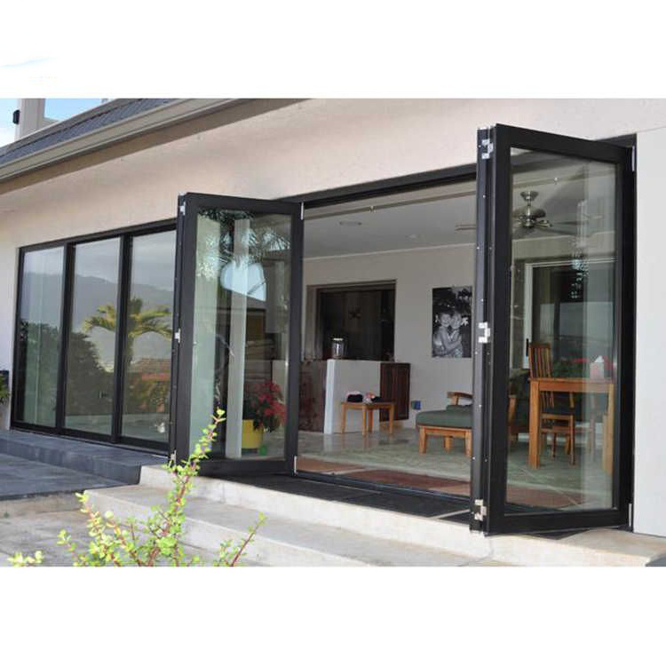 D-TOP SHENZHEN 2023 soundproof iron pvc interior folding door bifold aluminum folding door aluminum folding door for house